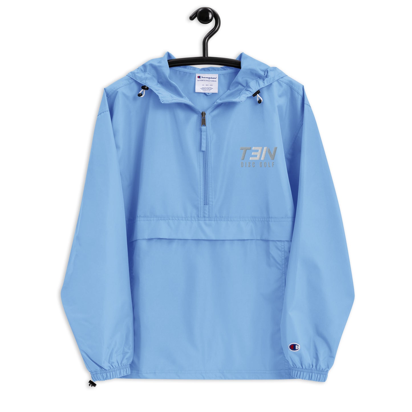 Embroidered Champion Packable Jacket (Gray/White Logo)